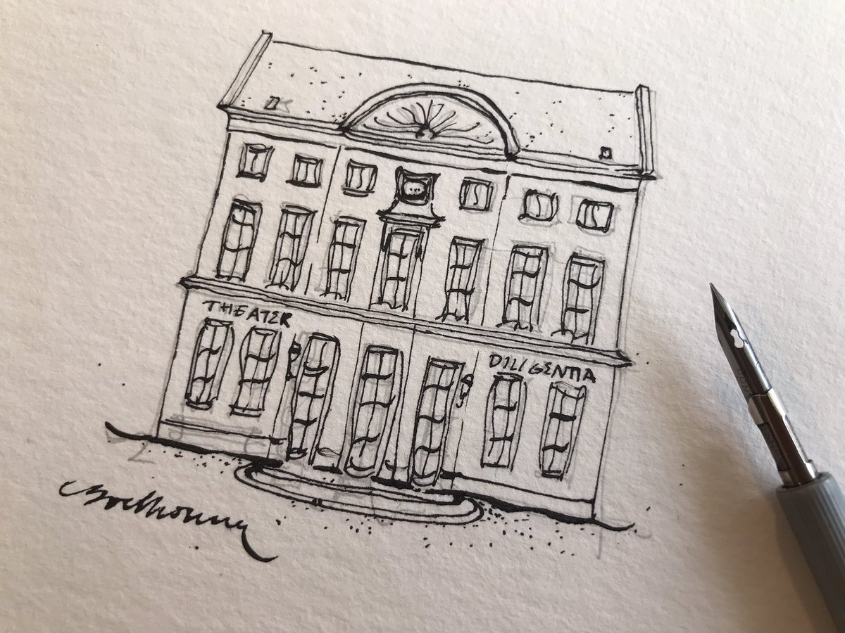 BoyBoelhouwer's tweet photo. Inspiratie na tweet @corien_glaud 200 jaar genootschap Concert @Diligentia! @geportretteerd @GemeenteDenHaag #feest #theater #cultuur @Langevoorhout #pen #aquarel #watercolor #tekenen #denhaag #thehague https://t.co/hmEk3LIcf9