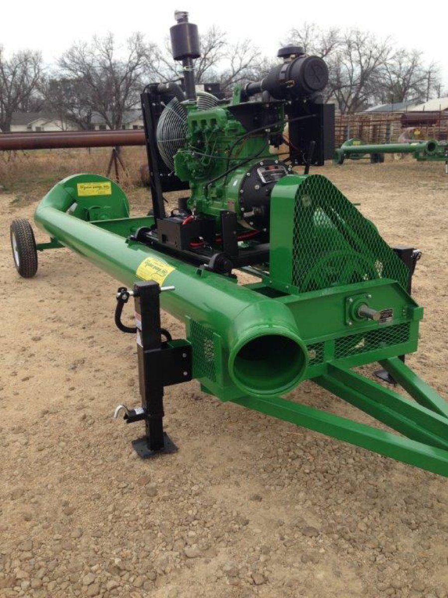 GATOR Pump offers multiple power drive options.  Tractor pto drive, electric motor and diesel engine direct drive, or engine and hydraulic power units are available.   Uses less horsepower and fuel than your old pump.
Call 325-643-3502 or get a quote at zcu.io/GAmI