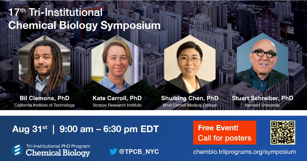 TPCB (@tpcb_nyc) on Twitter photo Don't forget to submit your poster abstract for the 17th annual Tri-Institutional Chemical Biology Symposium! The deadline to submit an abstract is THIS FRIDAY, Aug 13th. Register here (it's free!): chembio.triiprograms.org/publications-n…
Submit your abstract here: docs.google.com/forms/d/e/1FAI… Don't forget to submit your poster abstract for the 17th annual Tri-Institutional Chemical Biology Symposium! The deadline to submit an abstract is THIS FRIDAY, Aug 13th. Register here (it's free!): chembio.triiprograms.org/publications-n…
Submit your abstract here: docs.google.com/forms/d/e/1FAI…