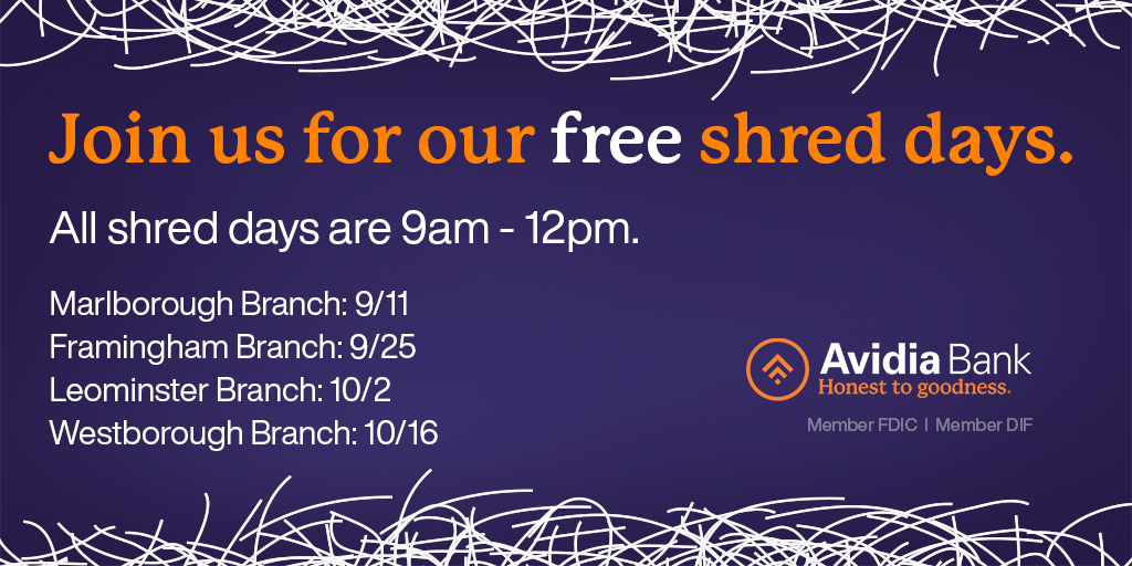 JanelMaysonet's tweet image. Did you know that Avidia Bank has free shred days this Fall?  find out more info here: ow.ly/mt0y102DZYp