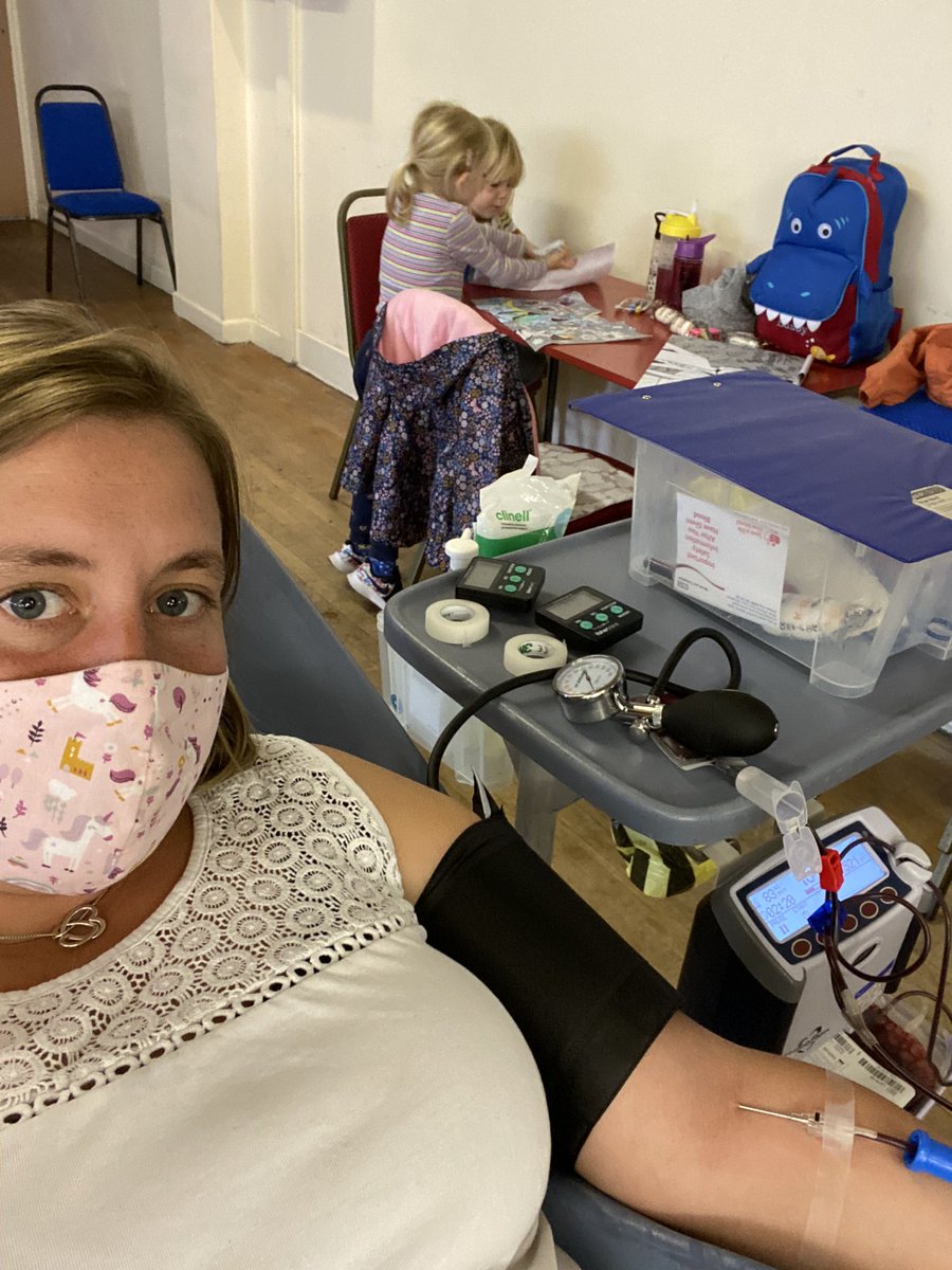 #36 blood donation for me. So proud of these two. Sat there making pictures for the amazing staff. Soooo well behaved and learned the journey of blood donation. Well done kiddos 💖💙🩸🌈 #Blood <a href="/GiveBloodNHS/">NHS Blood Donation 🩸🩹</a>