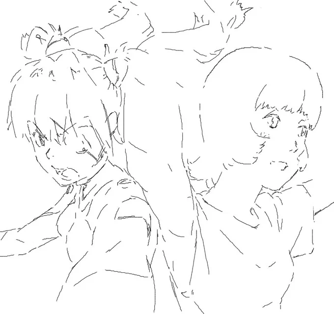 絵チャ、赤色2人 