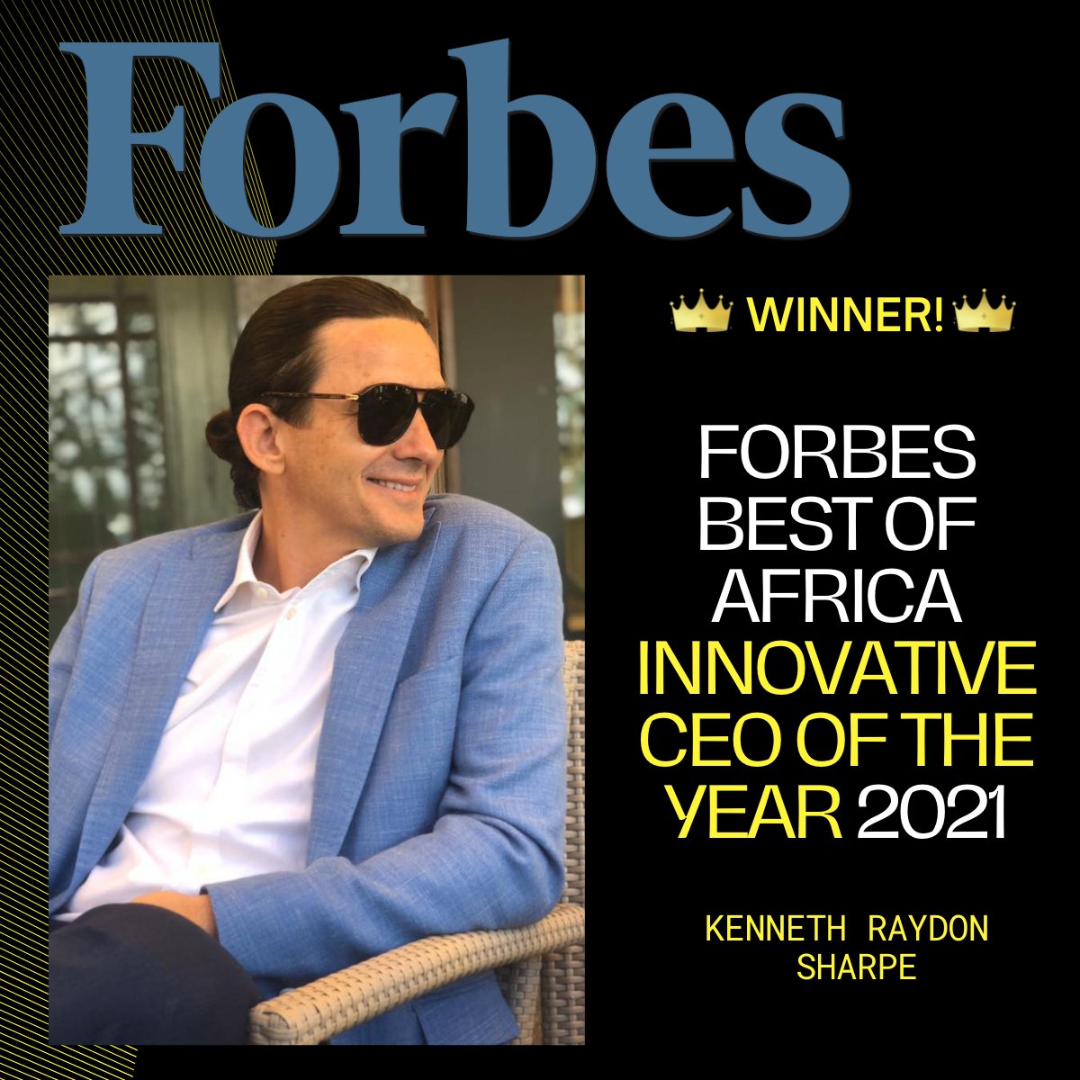I have been awarded The Forbes Best of Africa's Innovative CEO Award. The first Zimbabwean to ever receive this award and this recognition, but certainly not the last! Zimbabweans, we are a remarkable and resilient people and this award just proves that!
