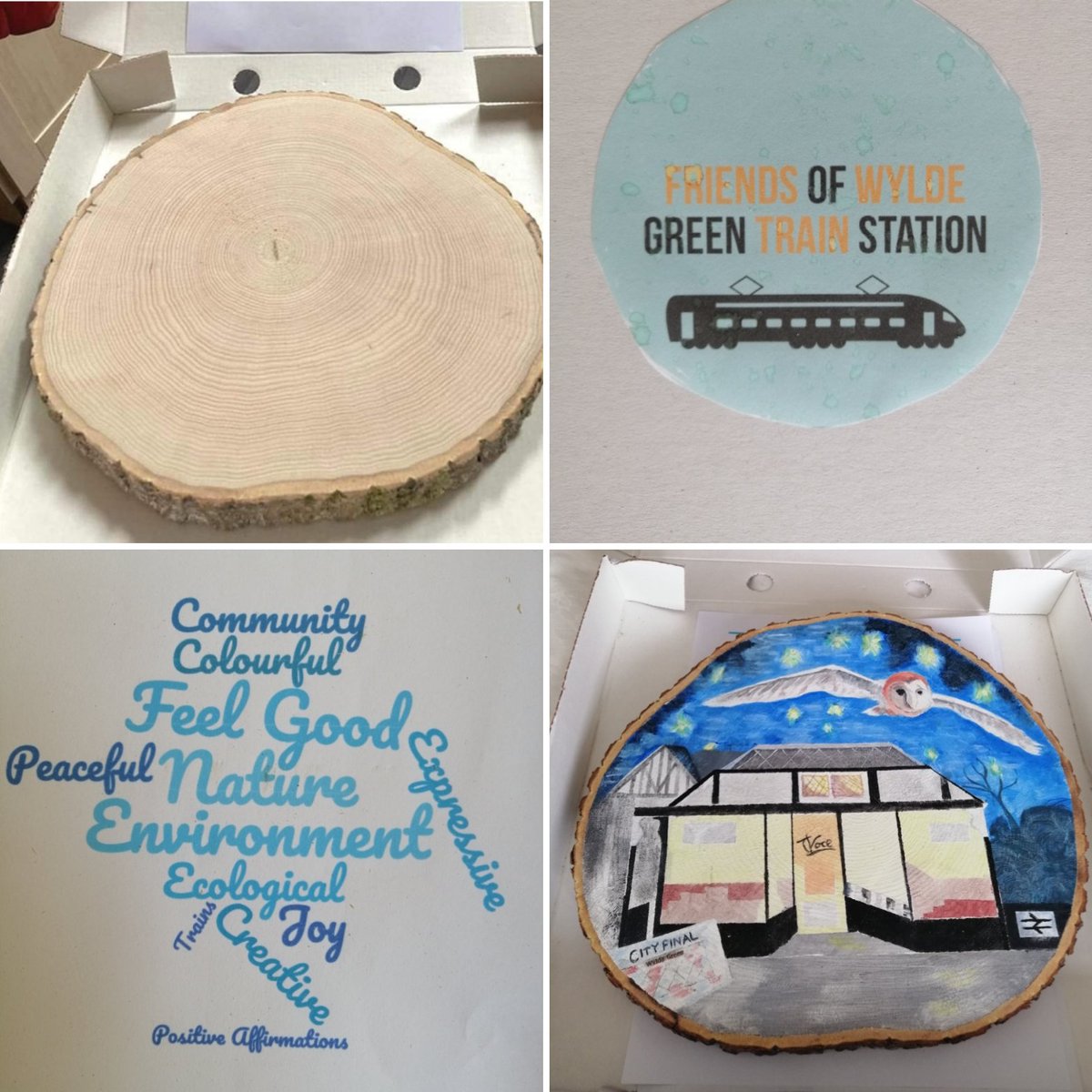 Here it is... my 'tree slice' project  commissioned by a fantastic local initiative, <a href="/friendsofWGts/">friendsofwyldegreents</a> Great to be one of 10 local artists contributing to an exciting and innovative new art installation. #suttoncoldfield #wyldegreen #art #commmunityart #painting #acrylic