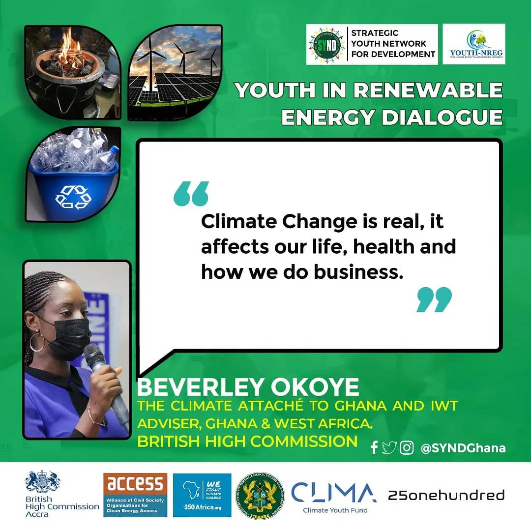 yawyeboah22's tweet photo. .@B31_79 Beverly Okoye Climate Attaché to UK in Ghana and IWT Adviser, Ghana & West Africa.
Exceptional quotes from the Youth in Renewable Energy Dialogue
#REstartups #youthinclimate #YouthinRenewables https://t.co/AMJ7mfzfib