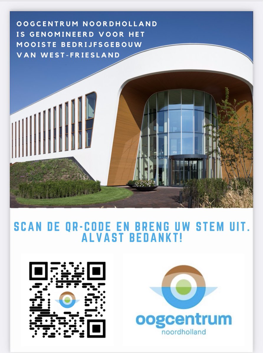 Heeft u onze nominatie al gezien voor het Mooiste Bedrijfsgebouw van West Friesland. Stem aub op ons