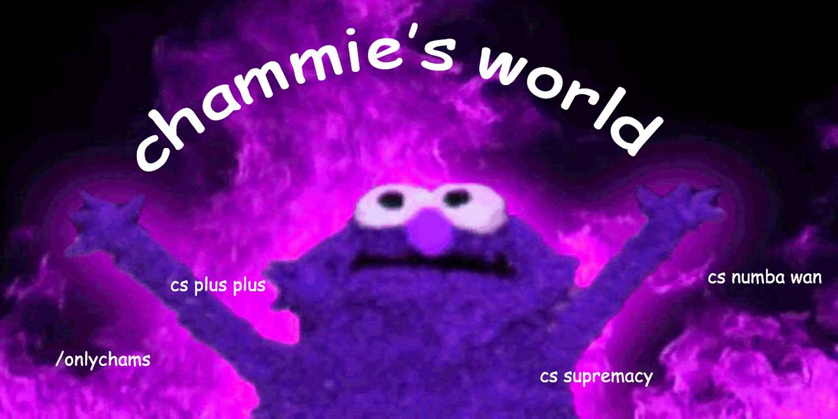 Mush1ro's tweet photo. #CStheCrown👑
#CSupremacy💜
#CSPlusPlus🔮
#OnlyChams🦎
#ChammiesWorld👾 https://t.co/PQvOhSUAW4