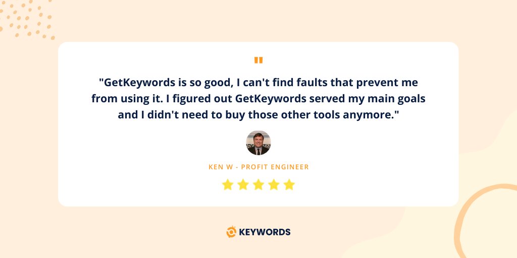 GetKeywords's tweet photo. Thank you 𝗞𝗲𝗻 for your amazing words on GetKeywords 🧡😀

#ThankYou 🤟 #Review #GetKeywords https://t.co/AjCwOvqA5O