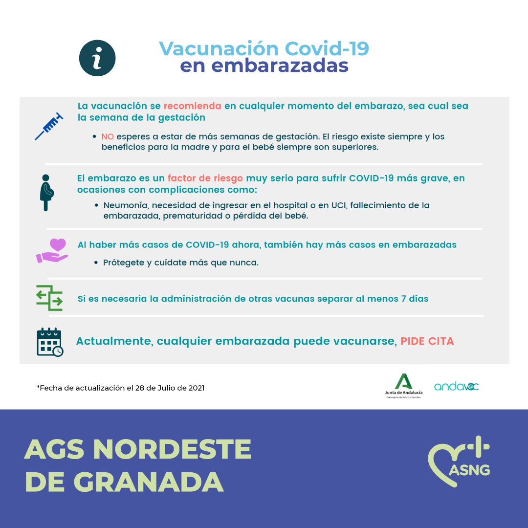 🤰Ante las dudas surgidas en las últimas semanas sobre la vacunación en embarazadas, os dejamos las recomendaciones oficiales ⬇️
