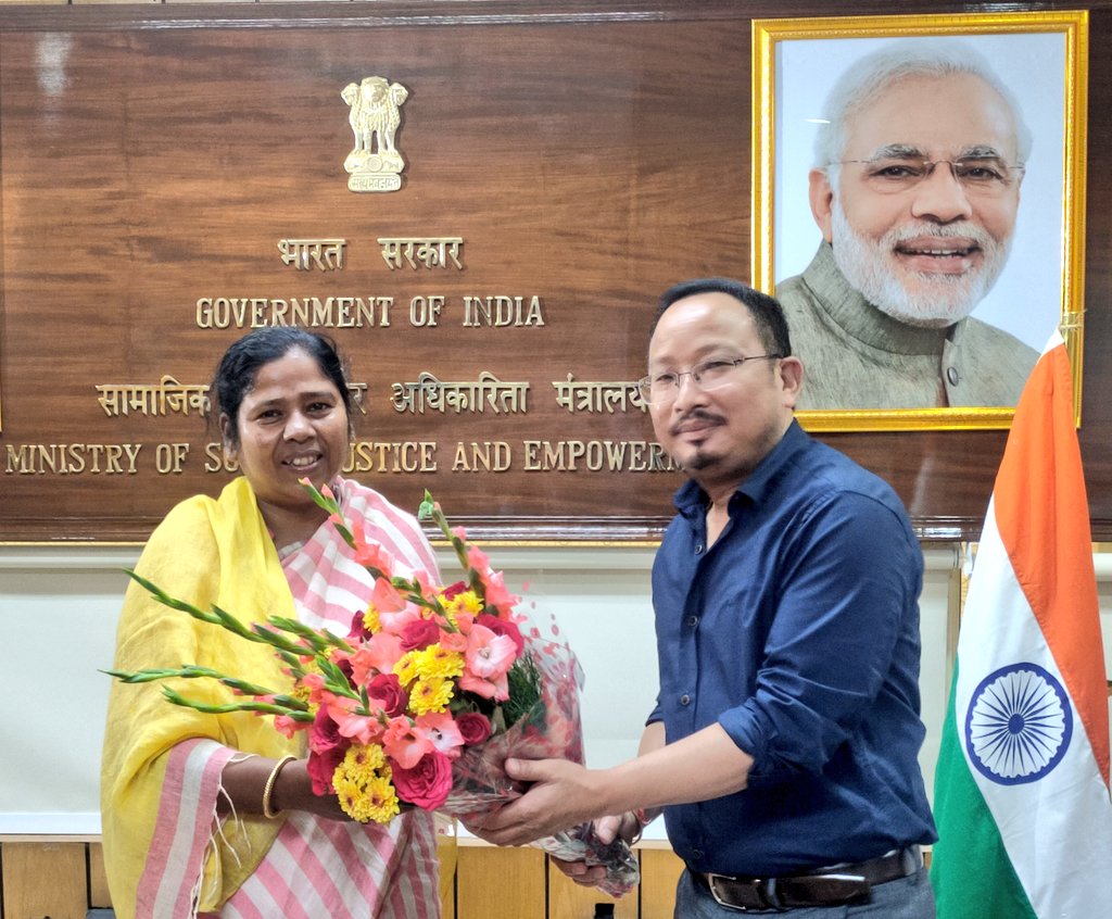 PratimaBhoumik's tweet photo. Met Shri Kento Jini, MLA from Along East, Arunachal Pradesh at my office in Sastri Bhawan, New Delhi today. https://t.co/lL7SIaVvRt