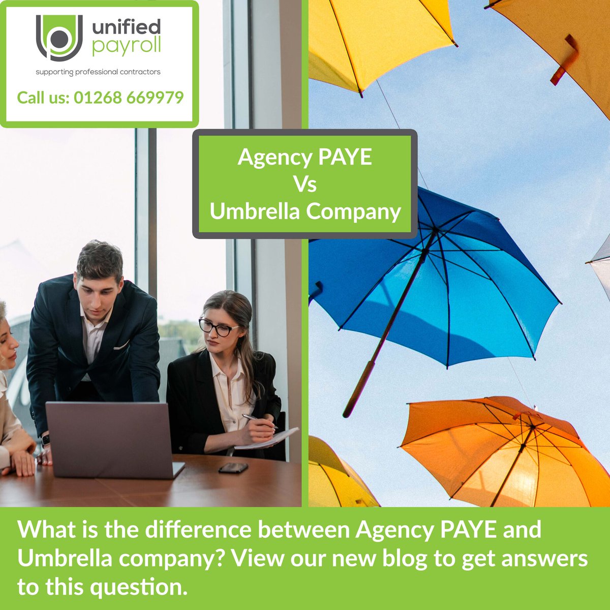 Agency PAYE or umbrella company which option is the best for contractors? See our blog to get answers to this question: bit.ly/3fNgcCt

#payday #agencypaye #umbrellacompany #paye #unifiedpayroll #contractors #contractorpayroll #umbrellacompany #paye #ukcontractors