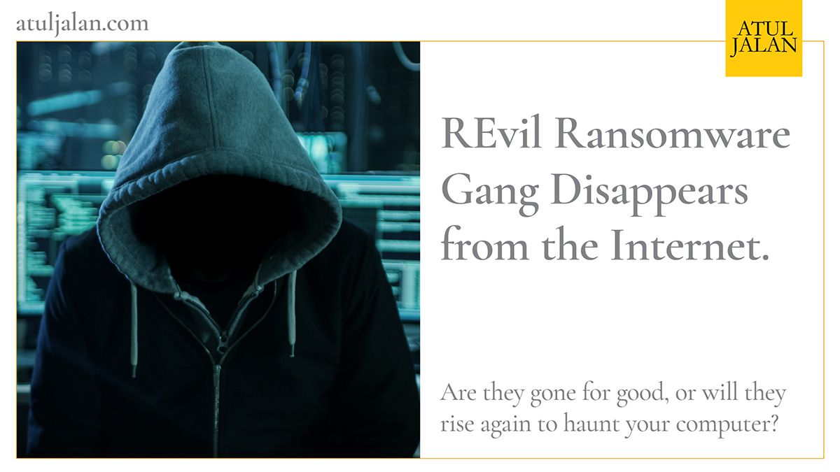 atul_jalan's tweet photo. Russian ransomware crew, REvil has disappeared from the internet. The disappearance comes just before before senior officials from US and Russia were scheduled to meet on the ransomware crisis. https://t.co/SNR5fYC6AJ | #ransonware #cyberattackes #datasecurity #revil #russia https://t.co/DI80D4QHh0