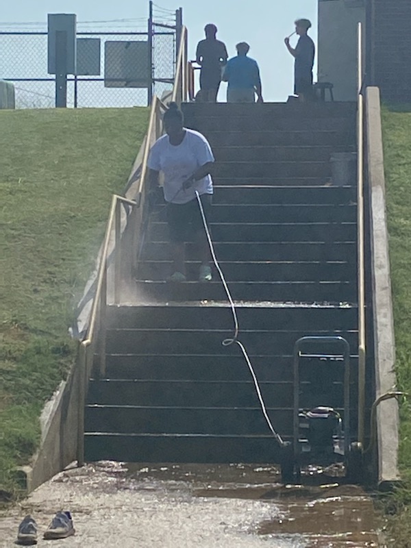 LandingSoftball's tweet photo. Work day in full swing! Our field is ready for game day!! #teacherlife #EagleStrong #Eon3Fon6 https://t.co/B5GfUDdmXe