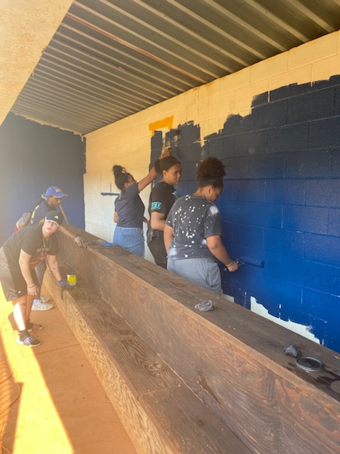 LandingSoftball's tweet photo. Work day in full swing! Our field is ready for game day!! #teacherlife #EagleStrong #Eon3Fon6 https://t.co/B5GfUDdmXe