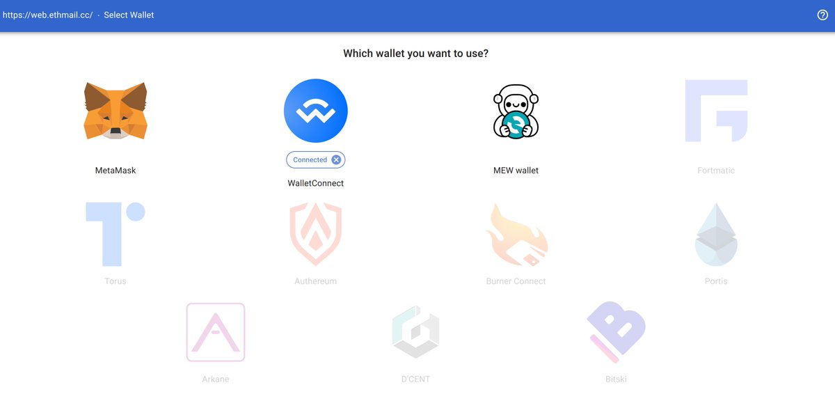 Finally! New login experience and support many more wallets landed on ETHMail web client web.ethmail.cc