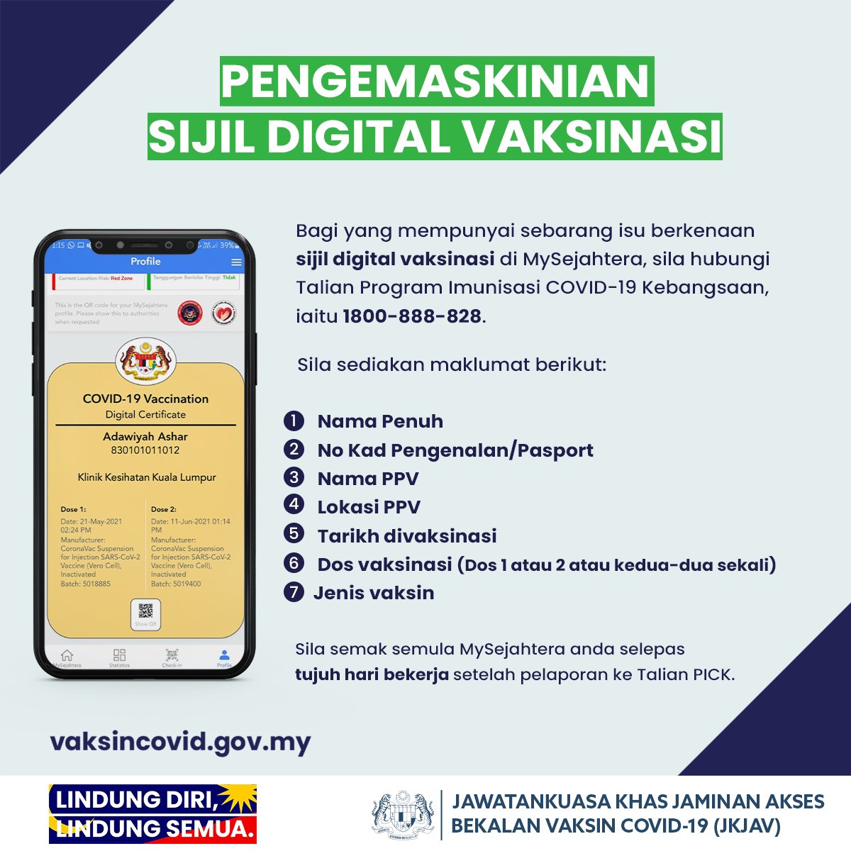 Vaksin mysejahtera register Serious problem