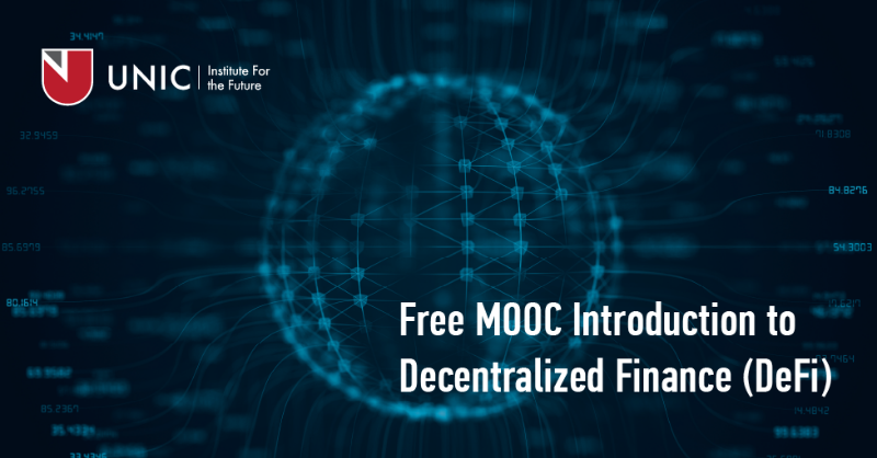 MScDigital's tweet photo. The University of Nicosia is launching a new free online course: Introduction to Decentralized Finance (DeFi) starts in October! Register now