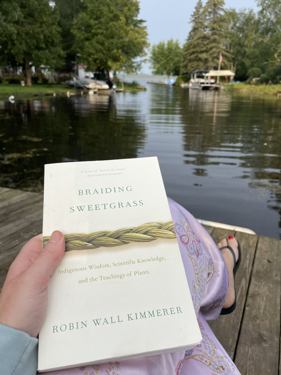 jennbairos's tweet image. It felt right to save the last section of this book to read beside the water. #cisreads #braidingsweetgrass