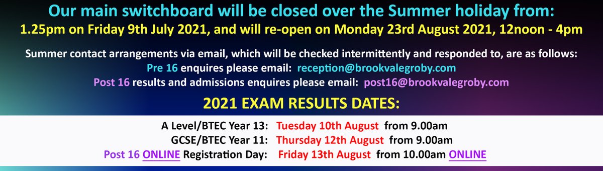 BrookvaleGroby's tweet photo. Good luck to all of our YEAR 13 students for tomorrow's A Level results day! 
#TeamBGLC   #BGLC_Post16 https://t.co/igUN4WKlDW