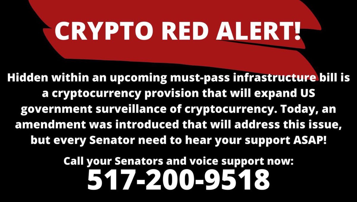 JasonBennick's tweet photo. Down to the wire…Call your Senators this MORNING!
#cryptocurrencynews #WydenCryptoAmendment #Bitcoin #crypto #mondaythoughts #MondayMotivation https://t.co/16zeberTfQ