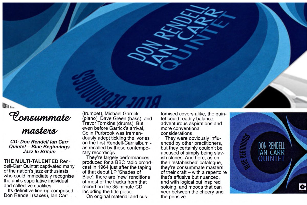 drumonline's tweet photo. Here's a lovely review of Don Rendell Ian Carr Quintet - Blue Beginnings by Russell Newmark in August's edition of @BeatMagazineUK
https://t.co/EBkSp01Nxj
#IanCarr #Jazz #BritishJazz #JazzInBritain https://t.co/R0Uu5lcRFT