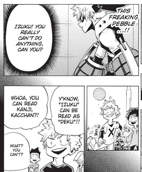 I can't even believe we went from "Izuku, you can't do anything" to "I'm sorry Izuku, you're doing too much, let me help you!!" 