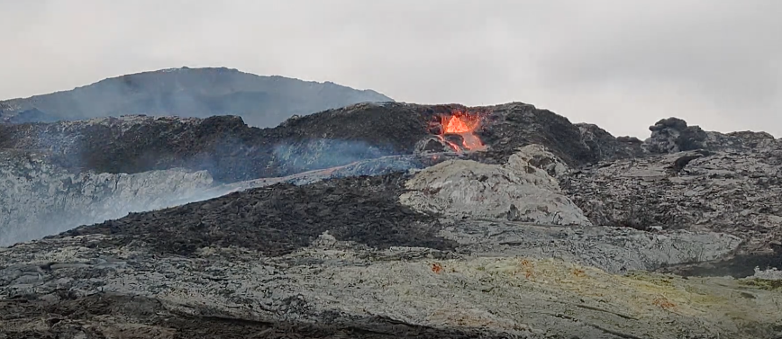 a little vent spewing lava