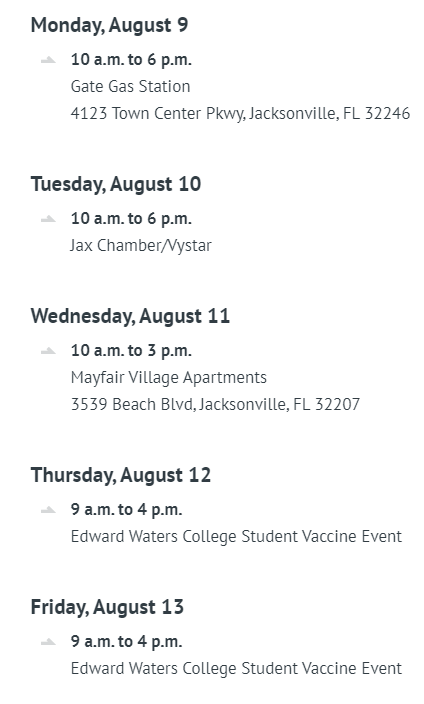 JTAFLA's tweet photo. The Wellness on Wheels mobile #COVID19 vaccination clinic is at the St. Johns Town Center today from 10 a.m. - 6 p.m.
The @AgapehealthJax team will be at the @GATE_Stores station: 4123 Town Center Pkwy, Jacksonville, FL 32246
Here's this week's schedule: https://t.co/laOZeL0suq https://t.co/PXrkjG6dU4