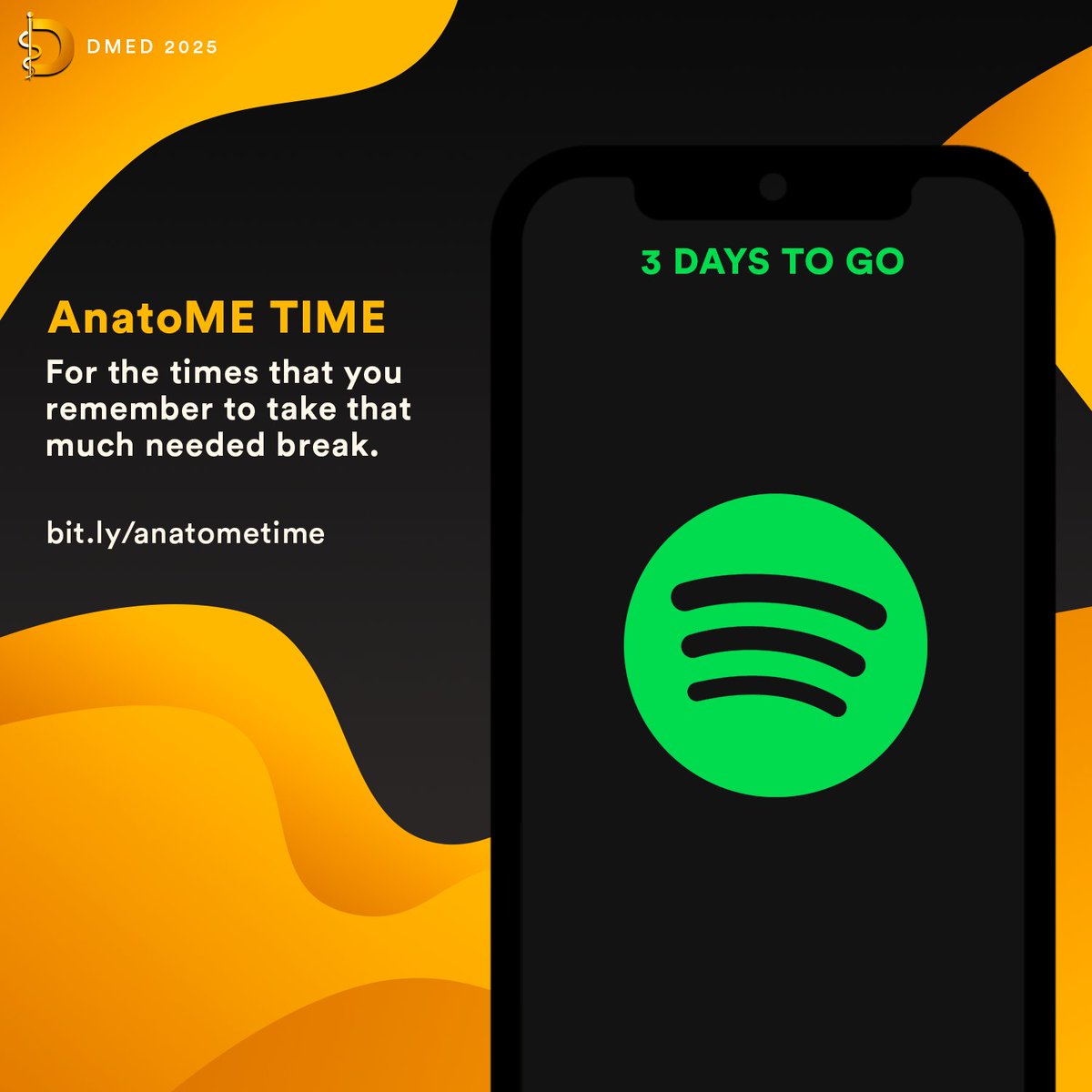 DMED2025's tweet photo. Check out our DMED 2025 Spotify Playlists, specially made for you! These are collaborative so feel free to add your personal touch, future docs! 🥳

#ReaDyForTheHustle 
#DDoctorIsIn 
#MEDReaDy https://t.co/kNMRD1gFkG