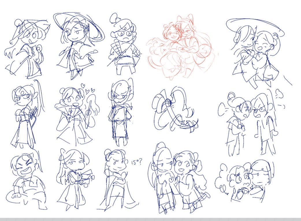 pov i'm sketching out the svsss and tgcf sticker sheets but i'm steadily getting sleepier,,,, made a good feng xin though 