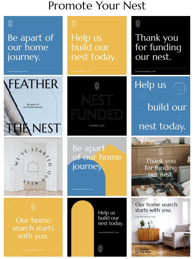 Shareable Assets out now! 

Featherthenest.com/promote