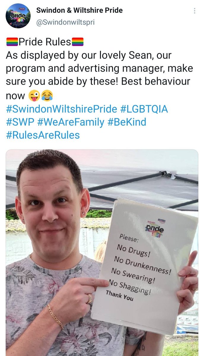 Swindon Pride, which took place this weekend, featured flags stating 'age play' and 'puppy play'. People dressed in their fetish played with children and attendees had to be told that the event does not tolerate people publicly having sex x.com/AkkadSecretary…