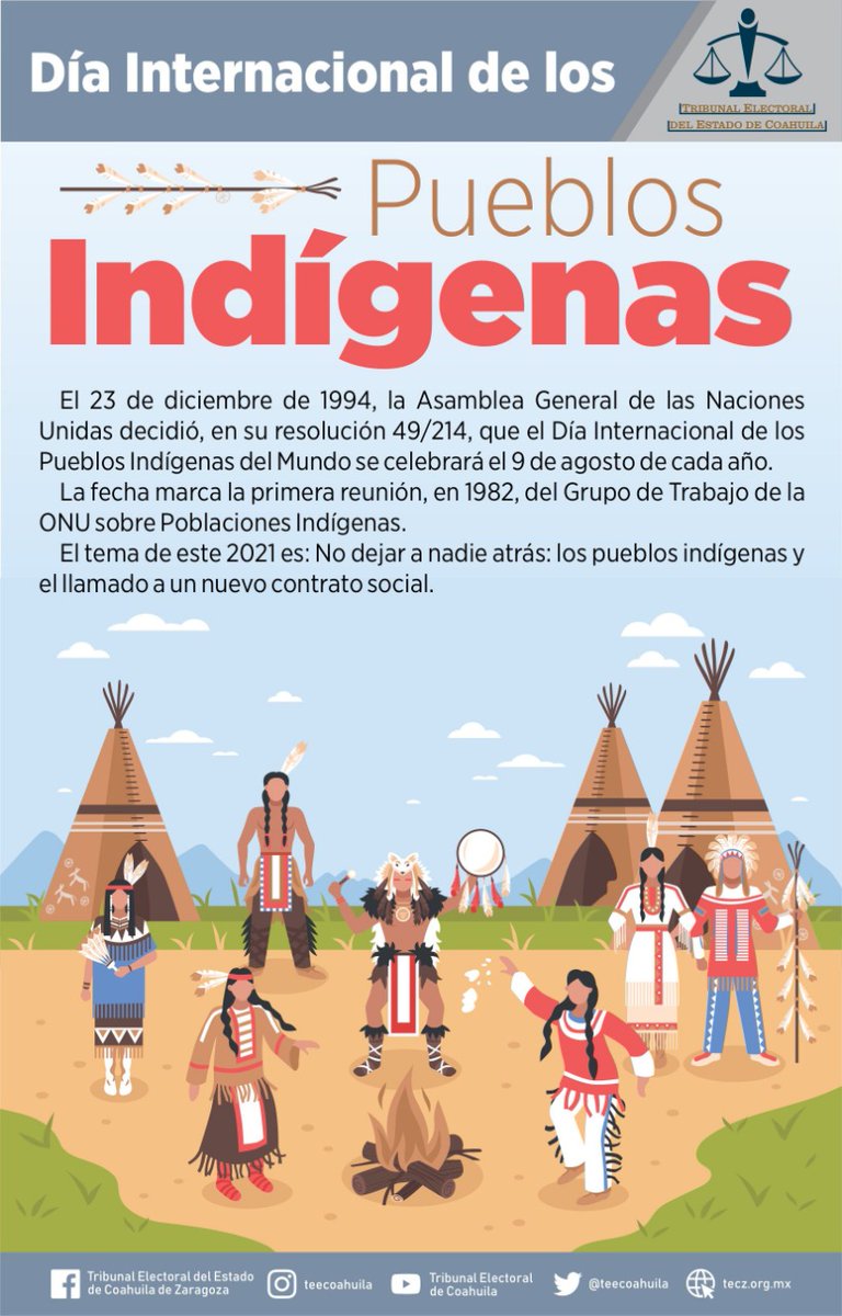TEECOAHUILA's tweet photo. 09 de agosto 🗓 | Día Internacional de los Pueblos Indígenas. https://t.co/qdoNax0VC2