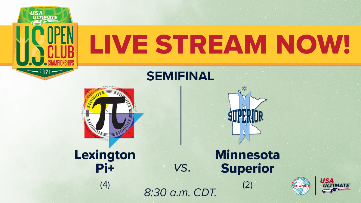 U-20 Mixed Semifinals of the U.S. Open Club Championships start this morning! 🥏

Lexington Pi+ (4) vs. Minnesota Superior (2)

#USOPENCHAMPS

🔗 usaultimate.org
OR
🔗 youtube.com/watch?v=CUACPB…