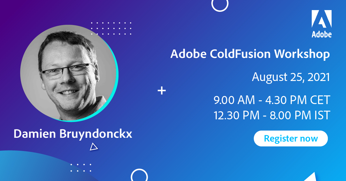 coldfusion's tweet photo. If you want to create great web content using Adobe ColdFusion, this workshop is for you! Find out how ColdFusion can help you build applications that run across cloud providers. Register now -https://t.co/5IKIWP5rOU https://t.co/bEAe11GVi1
