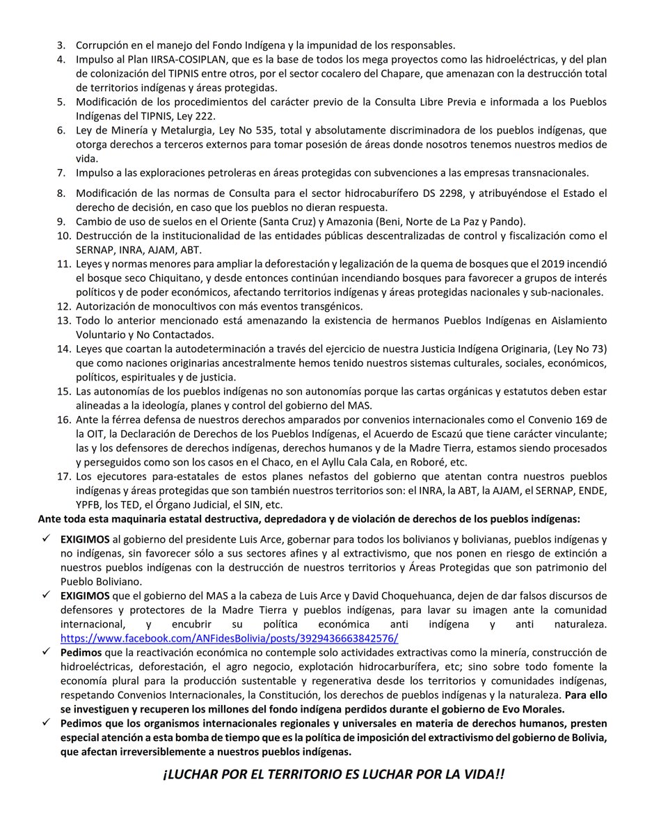 contiocap's tweet photo. Hoy, en el #DiaPueblosIndigenas compartimos nuestra palabra sobre la situación de los #PueblosIndígenas #IndigenousPeople en #Bolivia.
@Oacnudh_BO @totonia68 @RelatorDd @LeroToribia @CeciliaMoyoviri @CeciRequena @FlaviaPiovesan https://t.co/6lL3gI8u7c