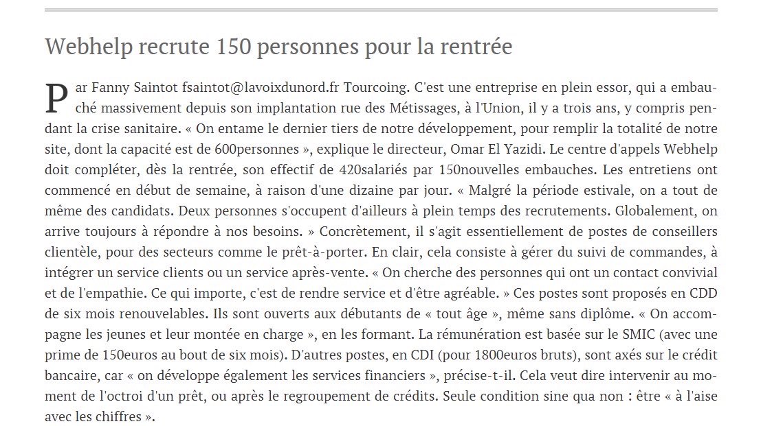 23 nouveaux recrutés et intégrés chez  <a href="/webhelp/">Webhelp Group</a> en juillet suite aux recrutements à l’agence pôle emploi de Tourcoing. Un partenariat efficace au service de l’emploi. Et les recrutements se poursuivent !#onestlàpourvous @poleemploi_HDF <a href="/Stephaniedemai1/">Stephanie demailly</a> @fabrice_balent