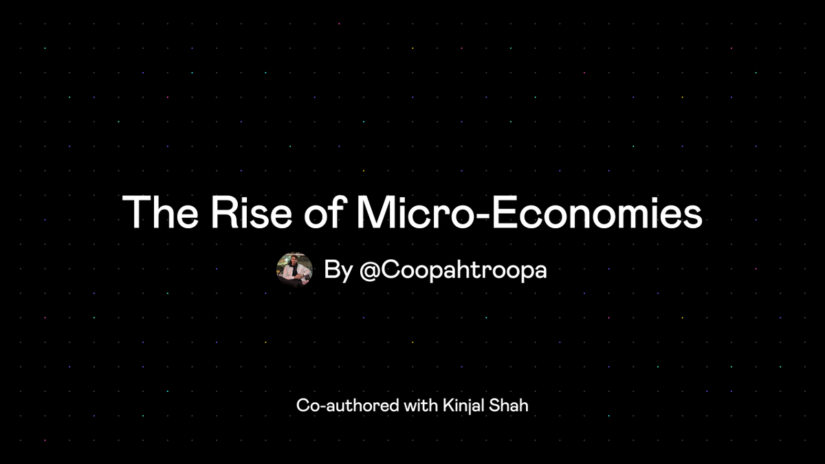 tchopit's tweet photo. So true: "Micro-economies give the long-tail of creators a path forward."
#mobilecommunity #mobileapps #microcommunities are the future! Great post by @_kinjalbshah and @Cooopahtroopa
https://t.co/FaKNSNs2DL https://t.co/tGKQyuD7Wd