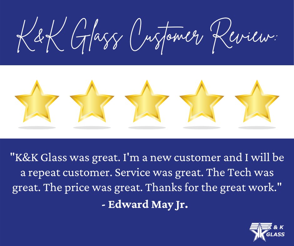 k_kglass's tweet photo. Edward left us a wonderful message over the weekend on Google. Thanks so much, Edward - you made our day! We truly appreciate you choosing K&amp;K Glass as your glass provider. Have a wonderful week. 
#googlereview #customerreview #MotivationMonday https://t.co/4x3R9Kdps4