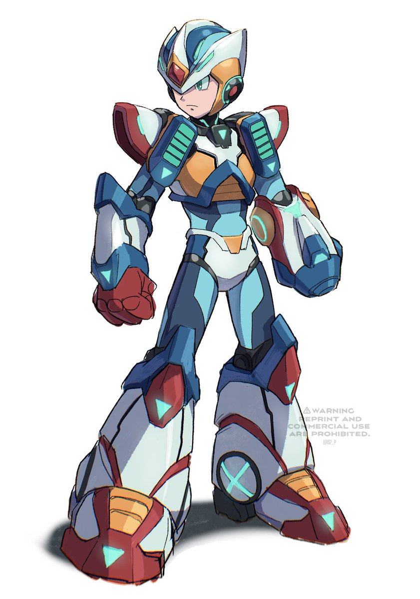 1boy male focus solo android helmet arm cannon standing  illustration images