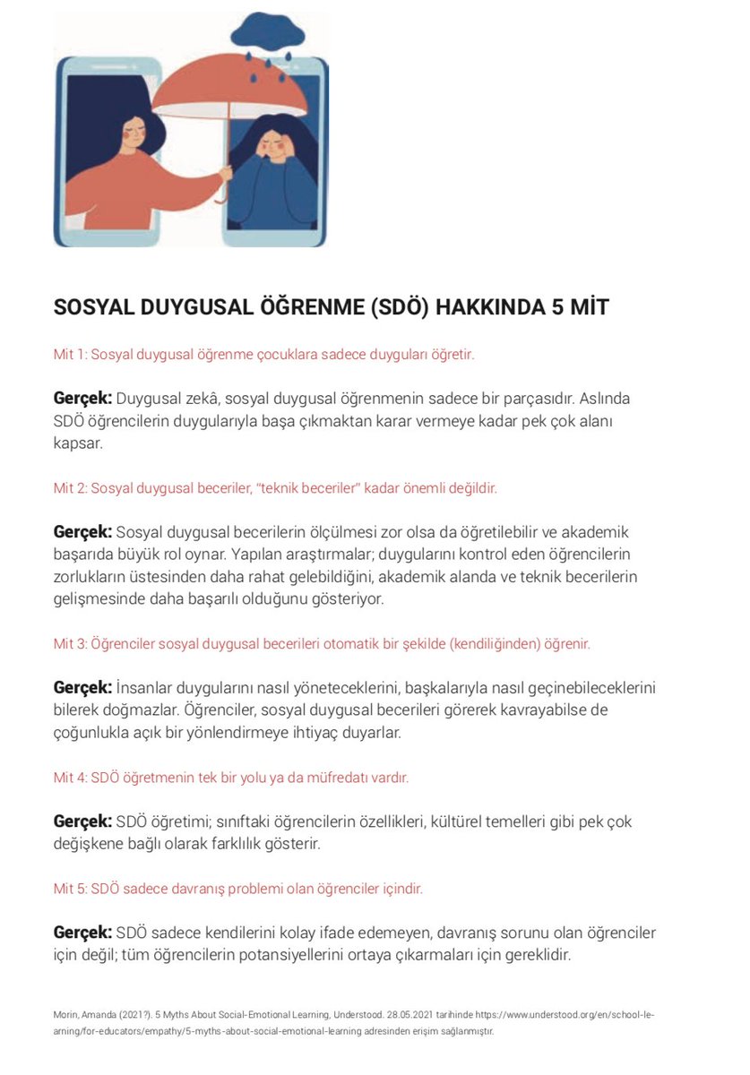 #Çocuklar merak ederek, sabrederek, sebat ederek öğrenir. #Öğrenme sürecinde bu sosyal duygusal bağ yoksa öğrenme uzun vadeli olamıyor. Özellikle okul öncesi ve ilkokul çağlarında bu bağın kurulması çok önemli.

"Sosyal duygusal öğrenme hakkında mitler ve gerçekler"
<a href="/mebyadadergi/">YA/DA Dergi</a>
