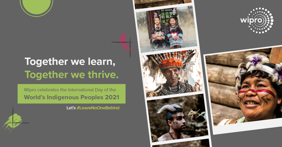 This year, join @Wipro to celebrate International Day of the World’s Indigenous Peoples  by recognizing the uniqueness and diversity of our cultures, traditions, languages and knowledge systems

For more details visit: bit.ly/32ZWsGj
#ThrivingPeople #ThrivingPlaces