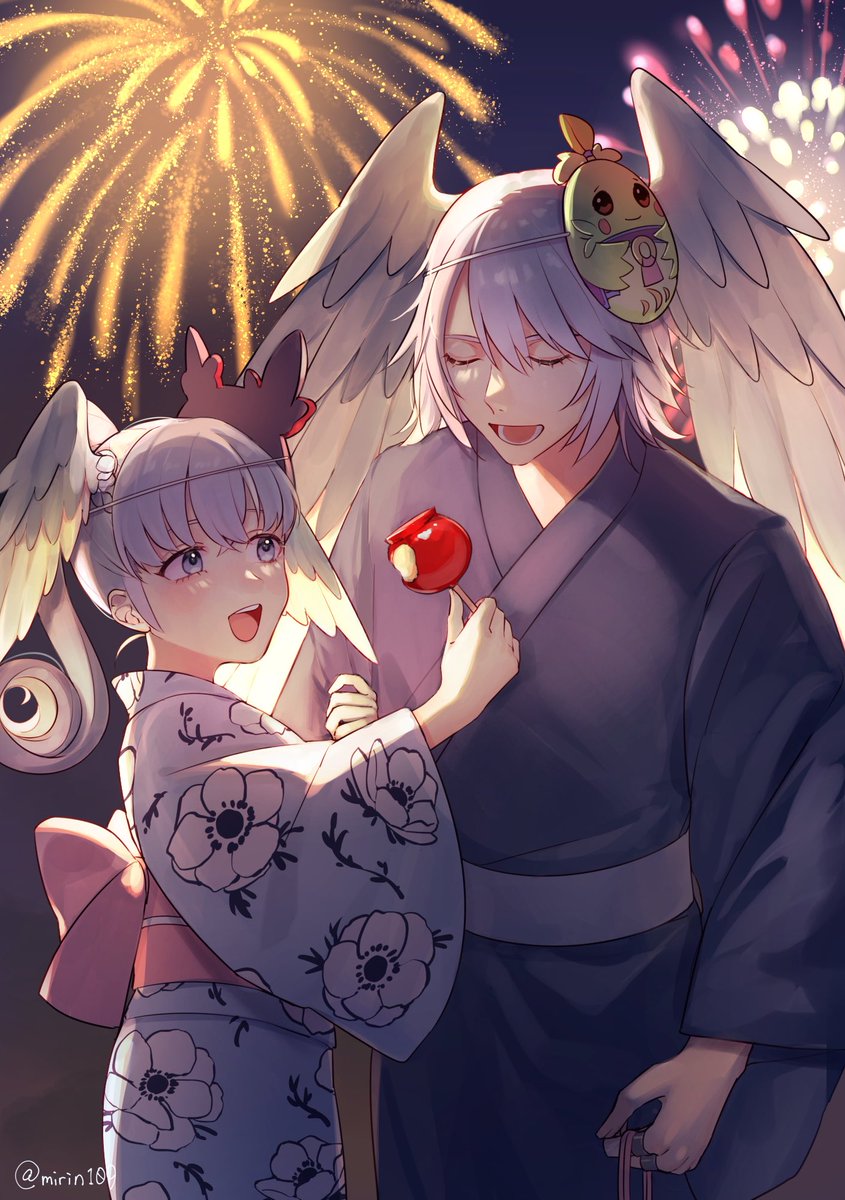 現パロ 夏祭りで見かけためちゃくちゃ美形同士のカップルと間違われる系のエンシェ Mirin 垢移行しますのイラスト 現パロ 夏祭りで見かけためちゃくちゃ美形同士のカップルと間違われる系のエンシェ Mirin 垢移行しますのイラスト