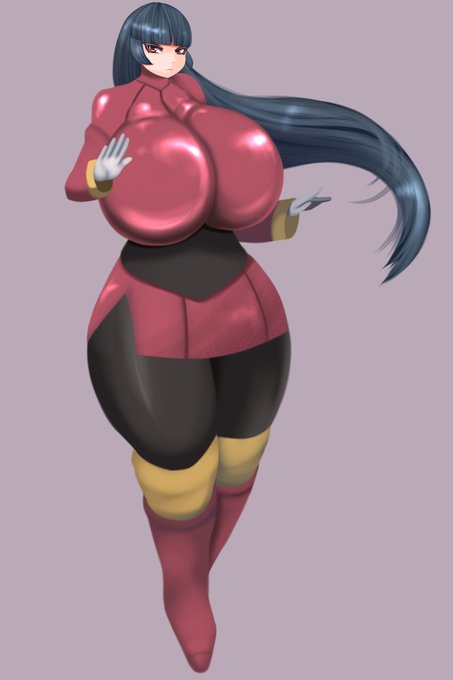 ナツメさんを公式絵に見習って同じ色、同じポーズで描いた おっぱいも描いた 