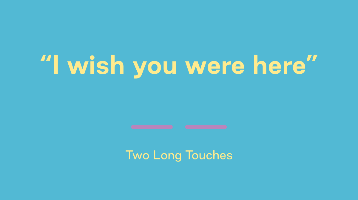 Bond_Touch's tweet photo. What's your touch language?
Did you know you can now add meanings to your touches in the app! Pretty cool huh! What would some of yours be?
#bondtouch #touchlanguage #morsecode #touchbracelets https://t.co/yWntq9MgPo