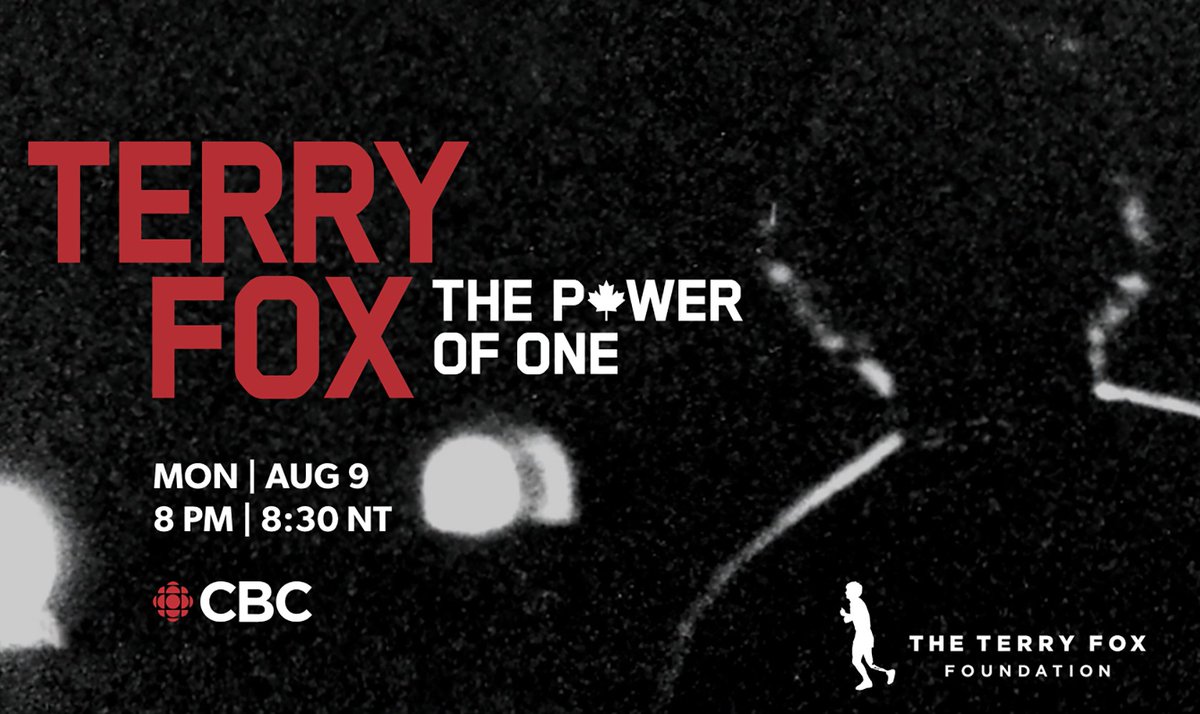 Tonight at 8pm, don't miss a special broadcast on <a href="/CBC/">CBC</a> that shares diverse stories of #hope, #courage and #resilience as told by iconic Canadians inspired by the vision and enduring legacy of the #TerryFox #MarathonofHope. Learn more terryfox.org/powerofone/ #TerryFoxRun #Toronto