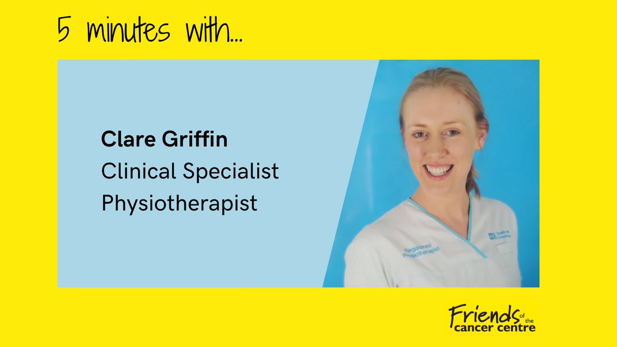 FriendsCCNI's tweet photo. Our new #5MinsWith series will hear from staff across cancer services about their role and how the charity’s support has made a difference to their patients. First up is Clare Griffin, Clinical Specialist Physiotherapist. To read our full interview: https://t.co/gmDekGzlJa 💛 https://t.co/PRBncqxfvM
