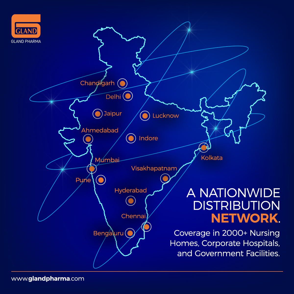 glandpharma's tweet image. Gland Pharma has a massive nationwide distribution network to ensure coverage in approximately 2000 corporate hospitals, nursing homes, and government facilities. To learn more, visit: glandpharma.com

#glandpharma #gland #panindianetwork #pharmaceuticals #distribution