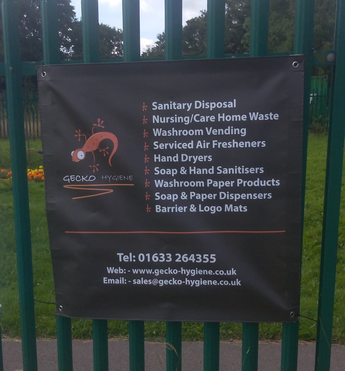 GeckoHygiene's tweet photo. Great to see our banner up at @newportcivil looking forward to a long sponsorship. #geckohygieneltd #hygiene #washroom #sponsership https://t.co/suuKkY4kfU