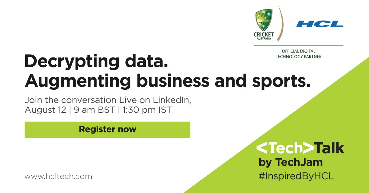 hcltech's tweet photo. Presenting #TechTalk by #TechJam, a series of insightful conversations with the leading names in the industry discussing the impact of Technology on Business and Sports. Register now: https://t.co/jqAAHgM0s7 #InspiredByHCL #SportsReimagined #HCLTechHour https://t.co/5eDBa1iG1g